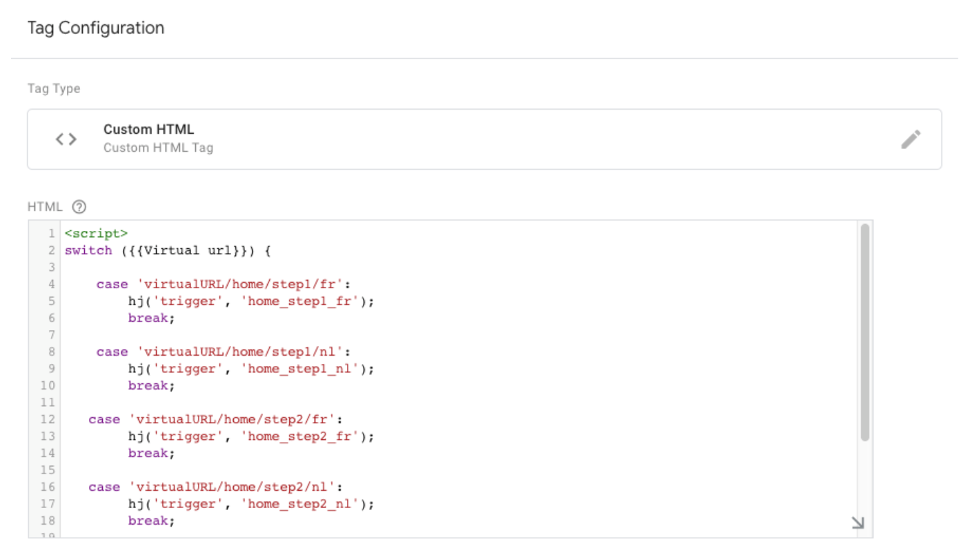Use conditions in your tag to get a compact implementation 4