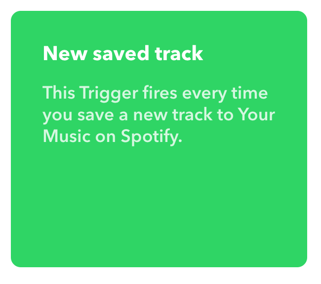 Measurement Protocol to track our Spotify new save track - If This Then That  - New saved track applet for Spotify