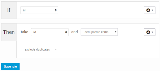 deduplicate rule example