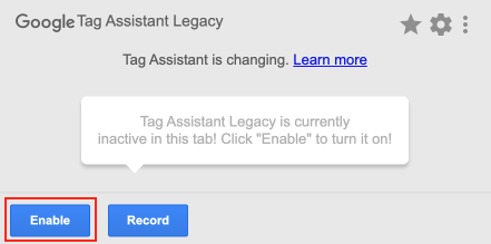 enable tag assistant