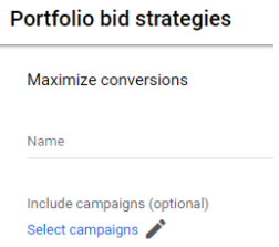 select the campaigns to be included in your portfolio bid strategy